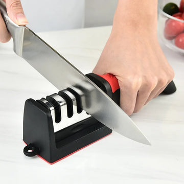 4-in-1 Multi-Functional Kitchen Knife Sharpener with Sharpening Stone